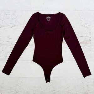 Burgundy Hollister Long Sleeve Bodysuit XXS